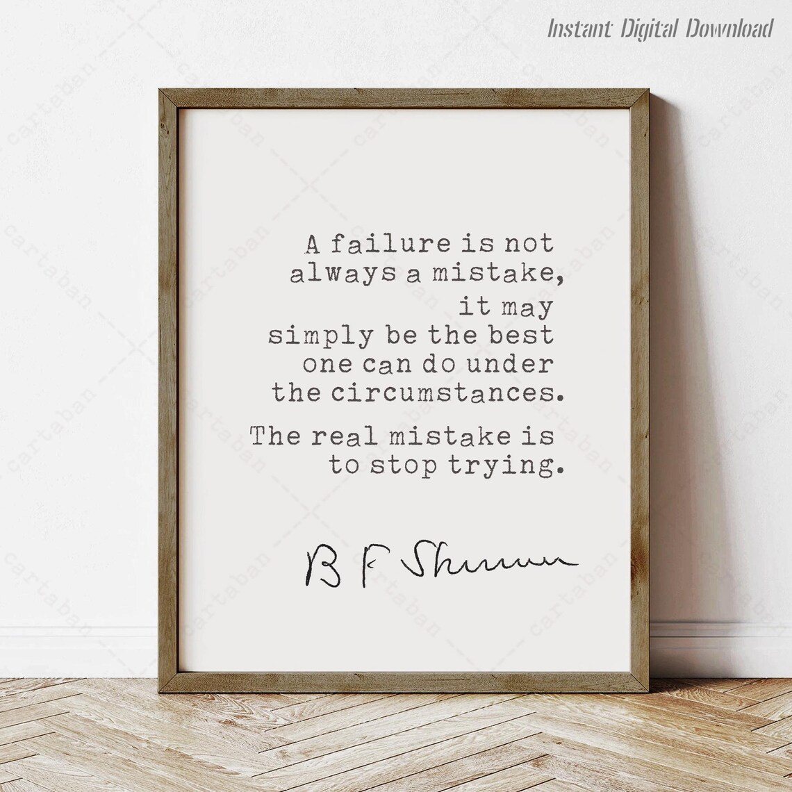 B F Skinner Quote The Real Mistake Is To Stop Trying Motivational Poster