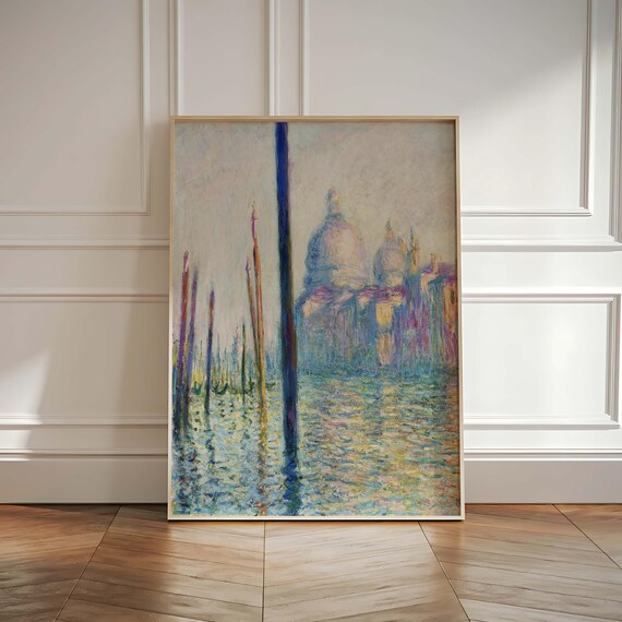 Claude Monet Venice Grand Canal Gondola Poles Italian Cityscape Art Poster