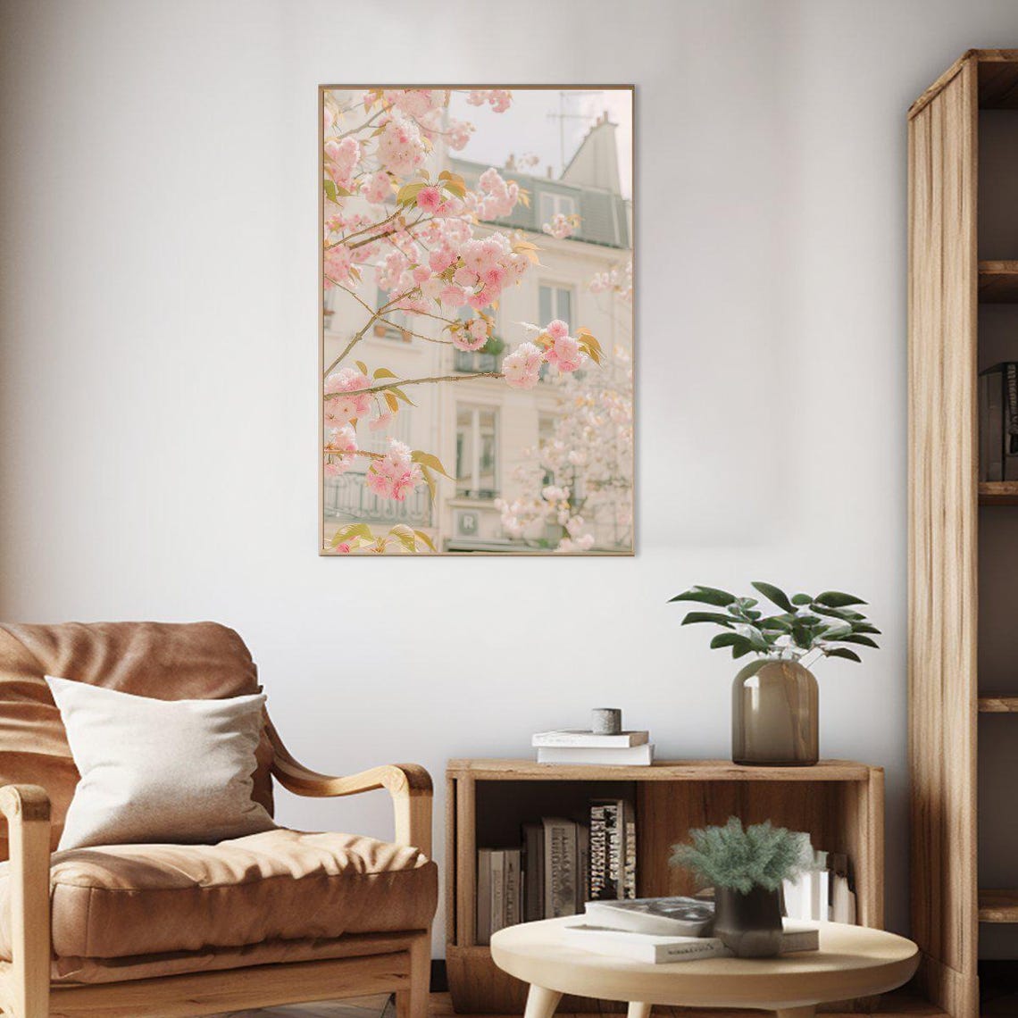 Cherry Blossoms Paris Street Spring Pink Flowers City Photo Poster - Image 2