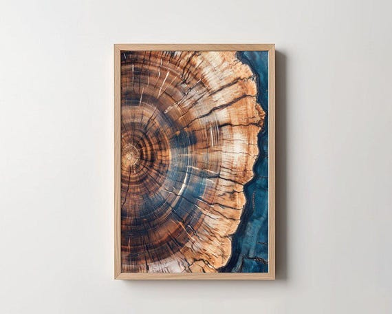 Stunning Tree Trunk Wall Art Print Vintage Wood Grain Photography Poster Rustic Home Decor