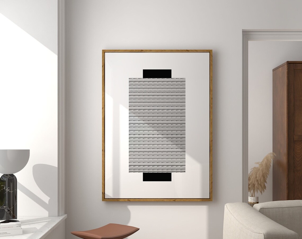 Modern White Abstract Minimalist Poster, Japandi