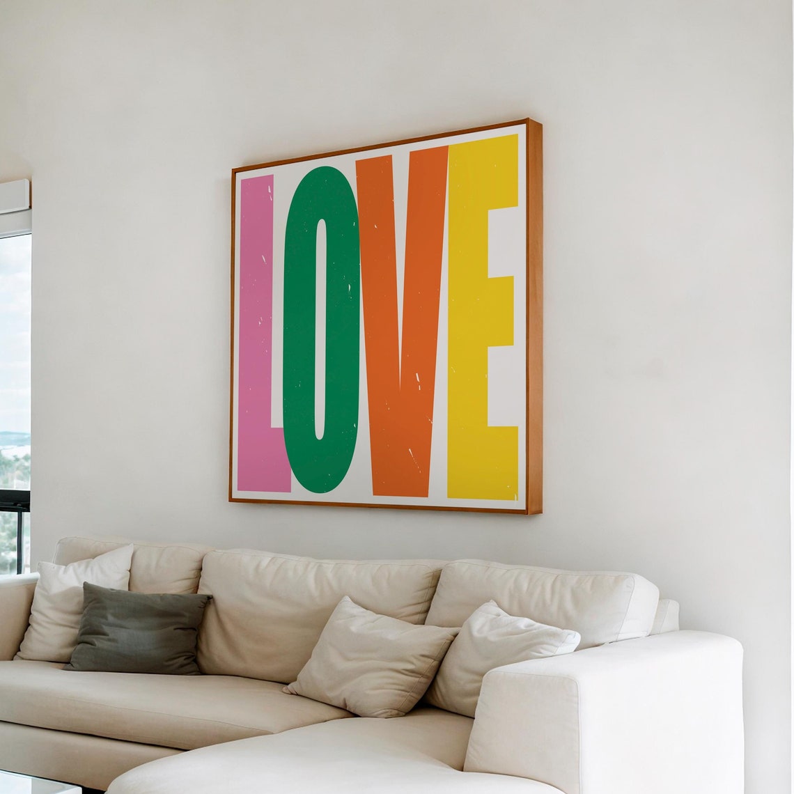 Love Colorful Pop Typography On Bright White Background Poster