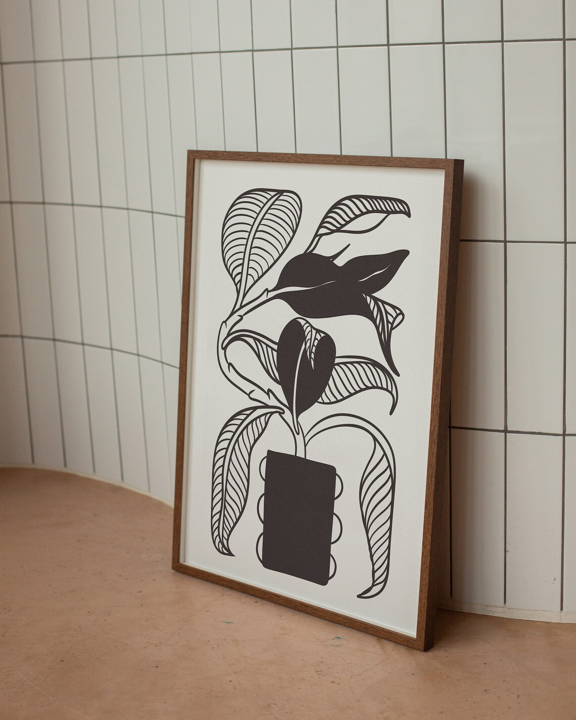 Abstract Floral Wall Art Black And White Floral Print Dark Boho Wall Decor Moody Bedroom Wall Decor Abstract - Image 3
