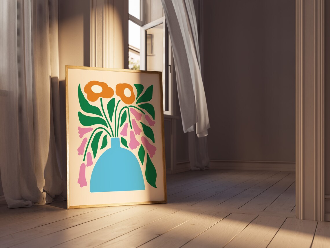 Flowers Boho Art Print, Botanical Living Room Decor - Image 2