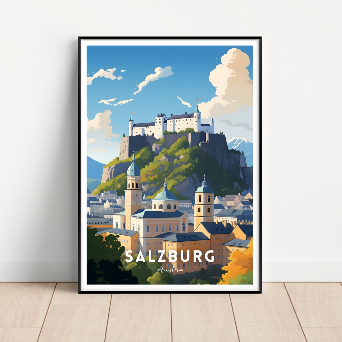 Salzburg Travel Poster Salzburg Print Salzburg Wall Art Austria Print Austria Poster Austria Wall Art Austria Gift