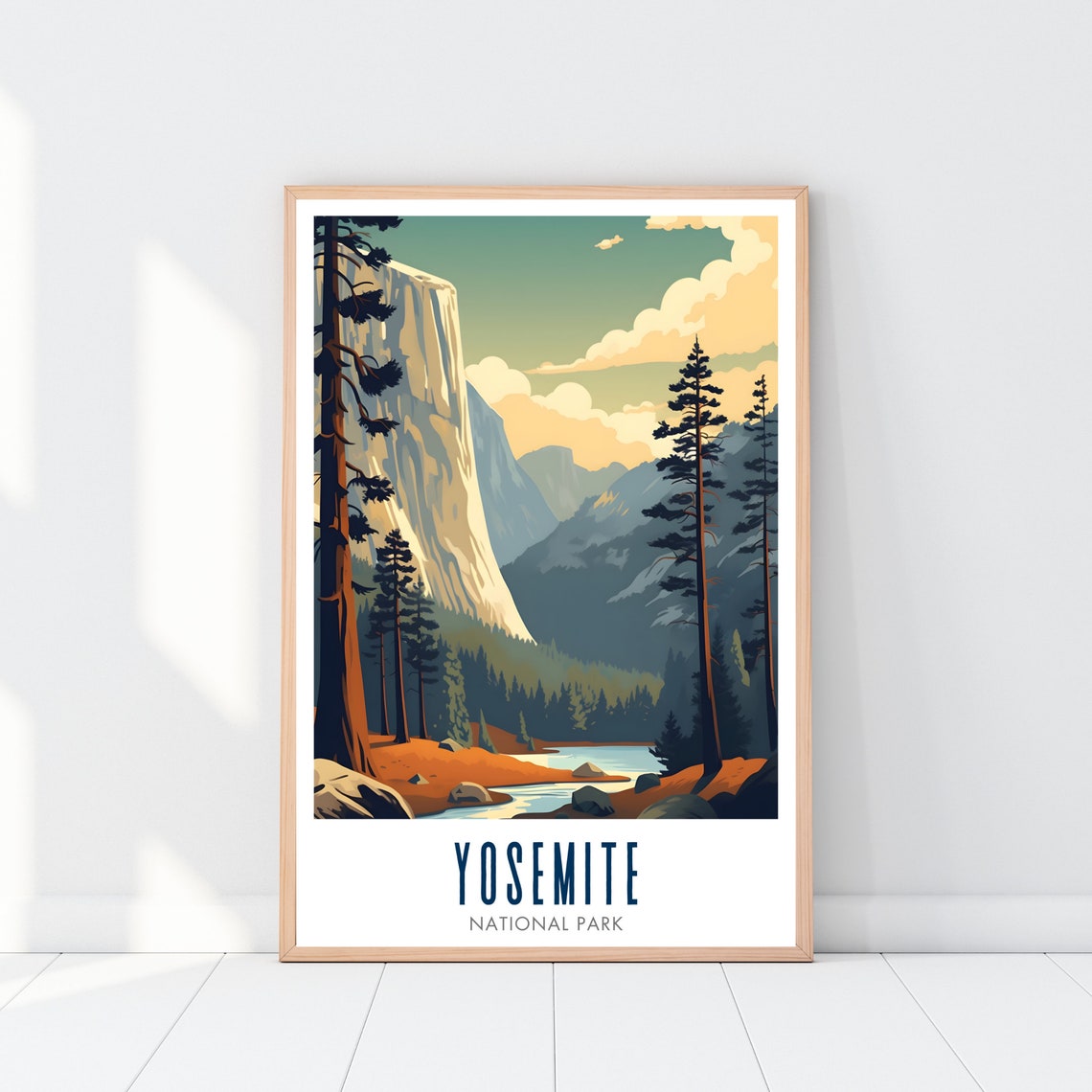 Yosemite National Park Granite Cliff Pine Forest River Travel Poster - Image 2