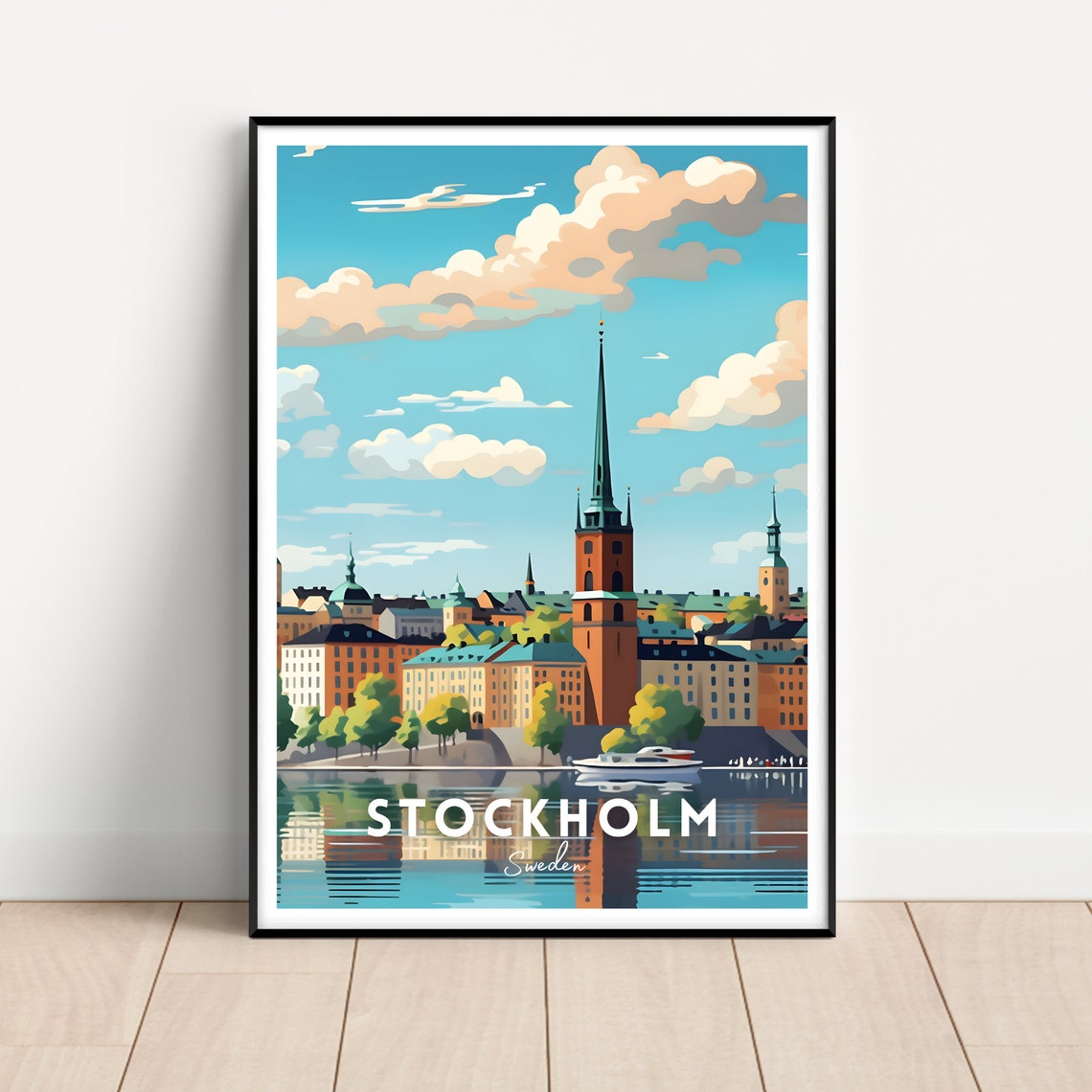 Stockholm Poster Sweden Travel Poster Stockholm Print Stockholm Wall Art Sweden Print Scandinavia Poster Gift Sweden Wall Art