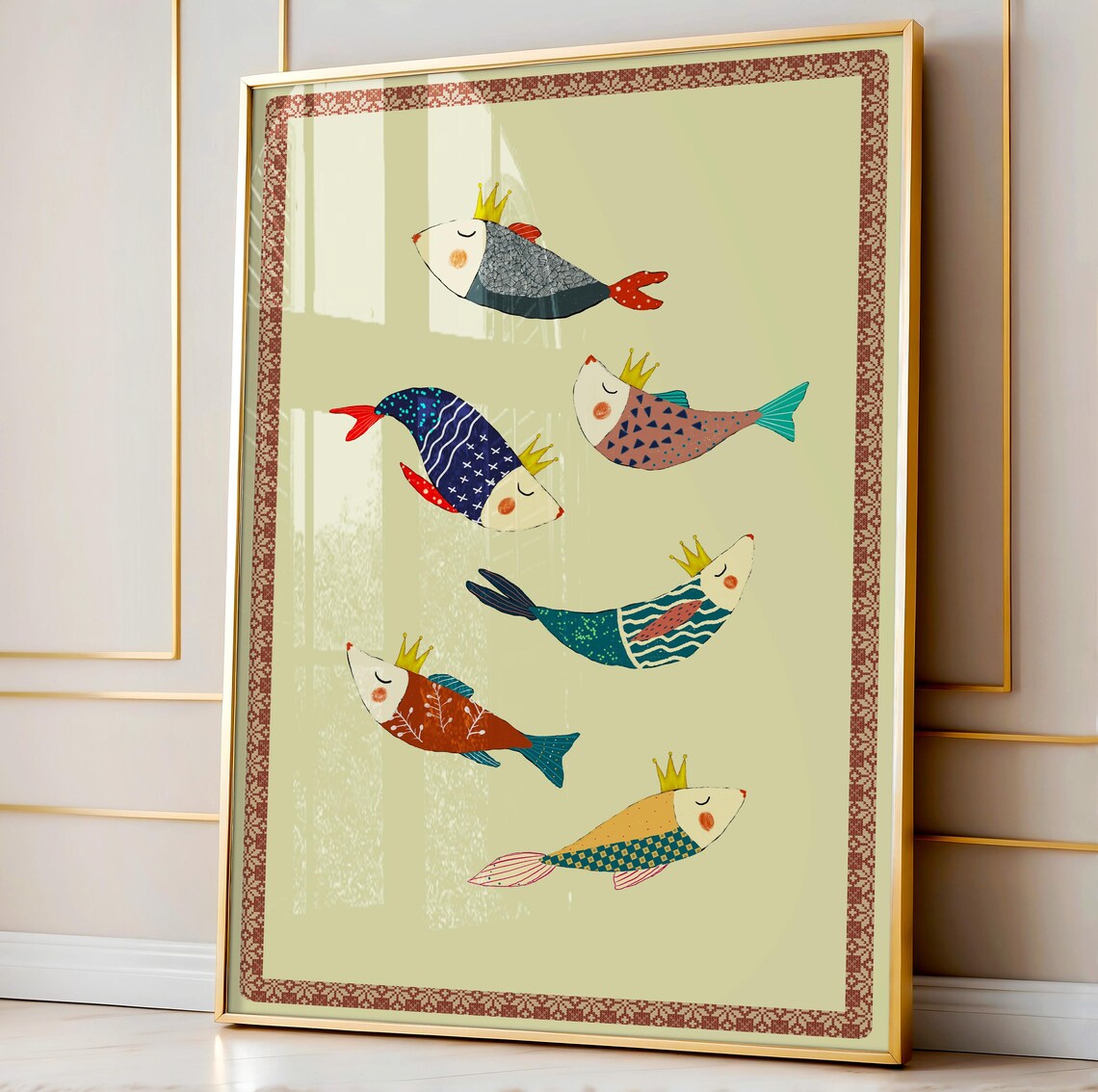 Royal Fish Nursery Wall Art Print, Playful Decor - Image 3