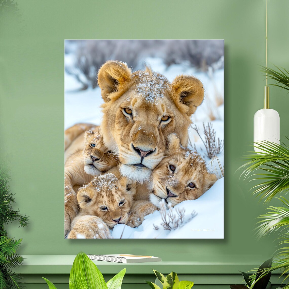 Lioness And Her Three Cubs Art Print, Wildlife - Image 5