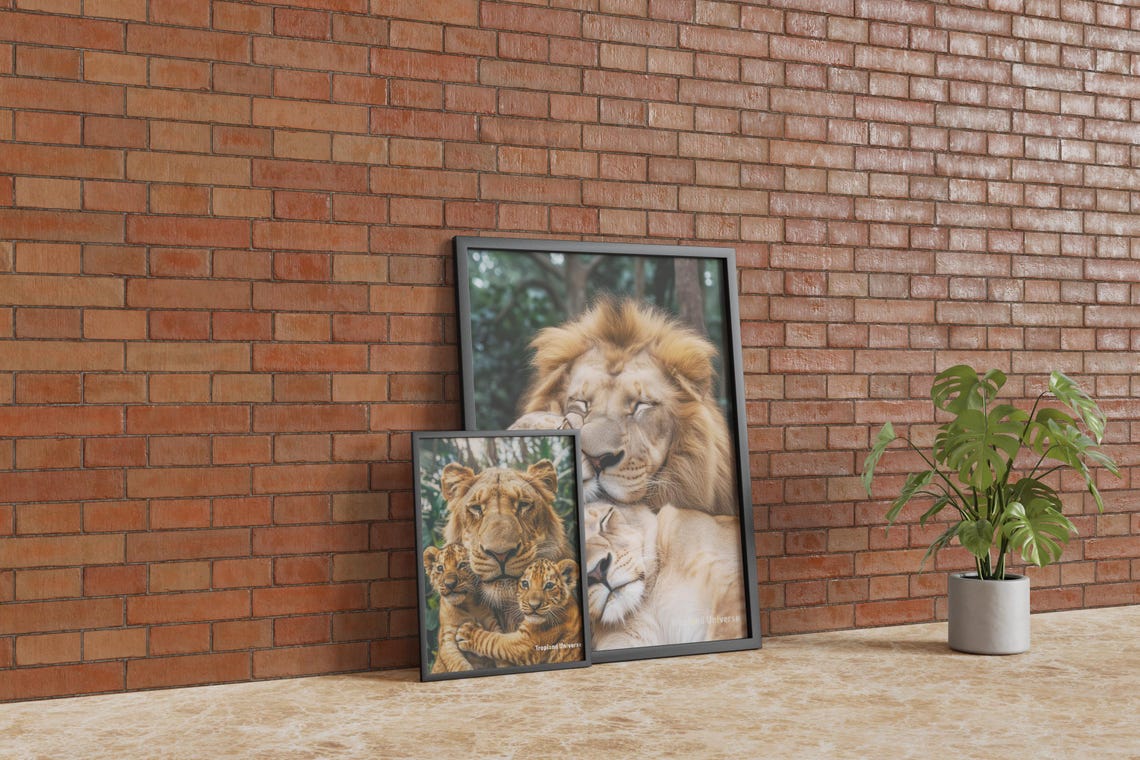 Family Nap Time 1 High Resolution Lion Family Wall Art Animal Wall Art Lion Art Art Lion Poster Animal Love - Image 3