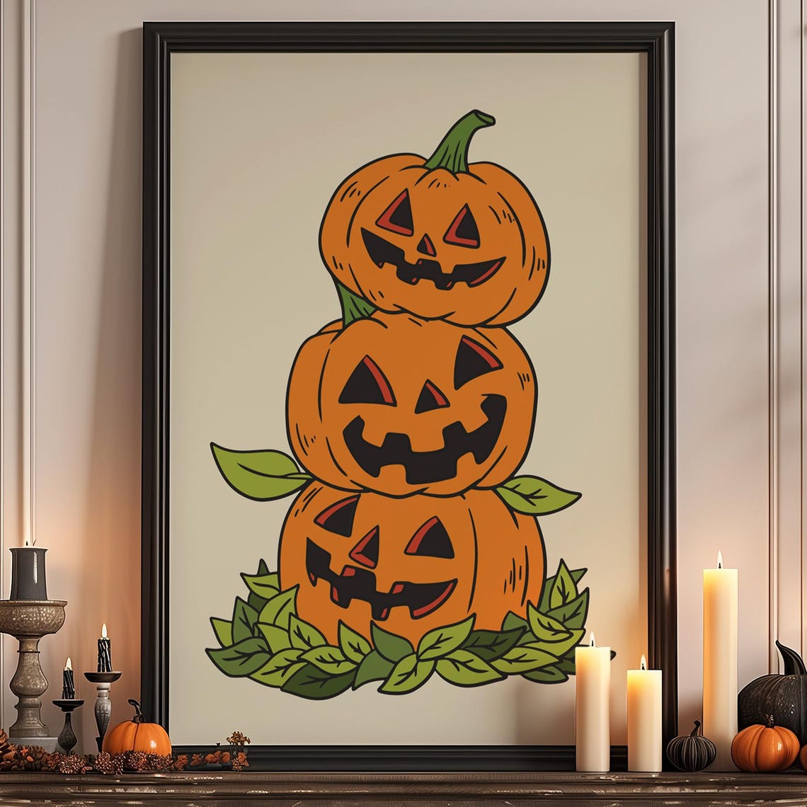 Halloween Pumpkins Spooky Fun Poster For Kids Print Autumn Decoration Children Illustration