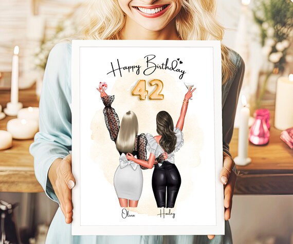 Happy Birthday 42 Friends Celebration Personalized Party Poster