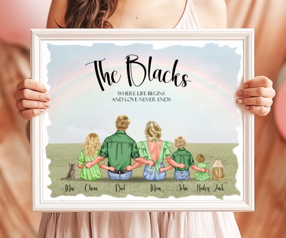 Family Gift Custom Family Print Gift For Mom And Dad Family Portrait New Home Gift Personalized Gift For Family Home Decor Picture
