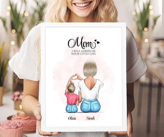 Personalized Mother Gift Custom Family Portrait Mom Gift From Daughter Mom Birthday Gift Mom Wall Art Personalized Mother And Son Print