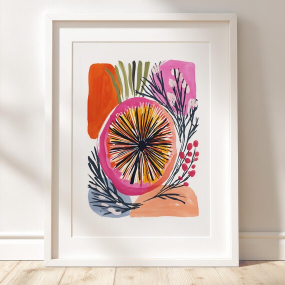 Retina Detail Poster Modern Gouache Anatomy Print Abstract Medical Science Wall Decor