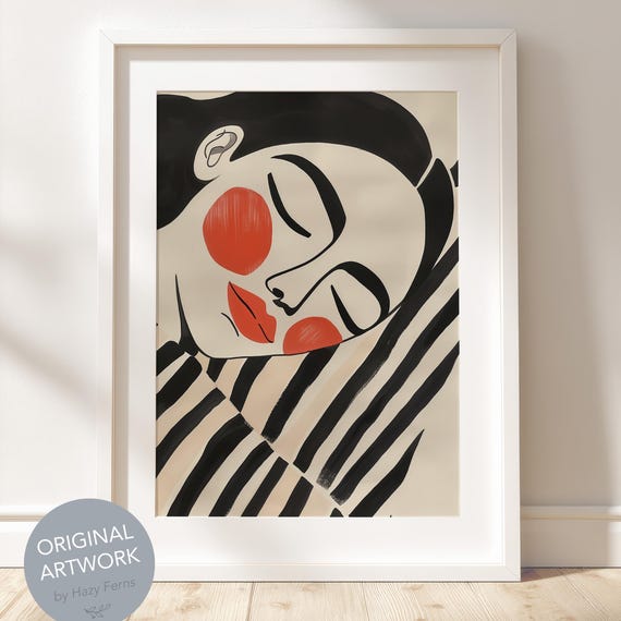 Retro Pop Art Woman Portrait, Art Print