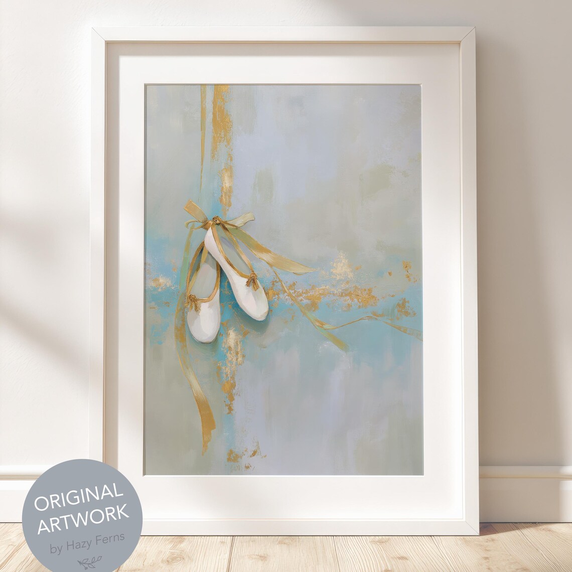 Ballerina Pointe Shoes Art Print, Ballet Decor