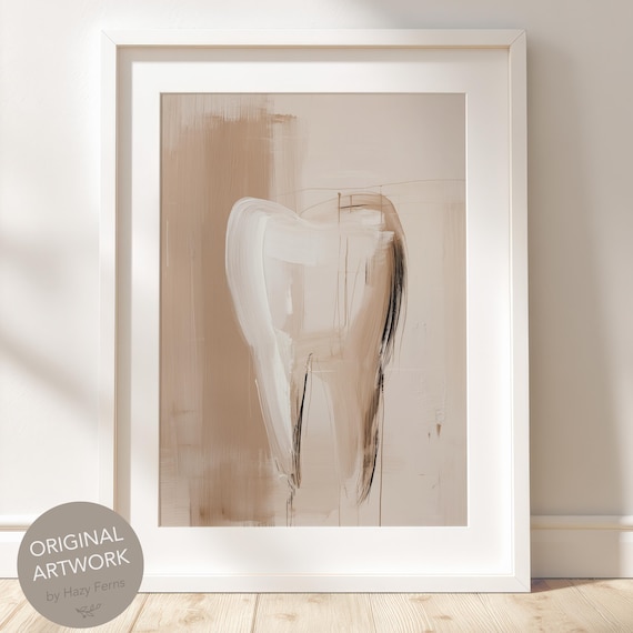 Minimalist Teeth Print Abstract Dental Office Art