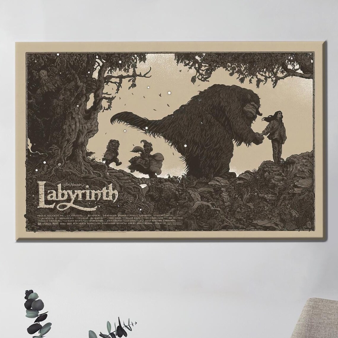 Labyrinth 1986 Movie Poster Jim Henson Fantasy Artwork Vintage Style