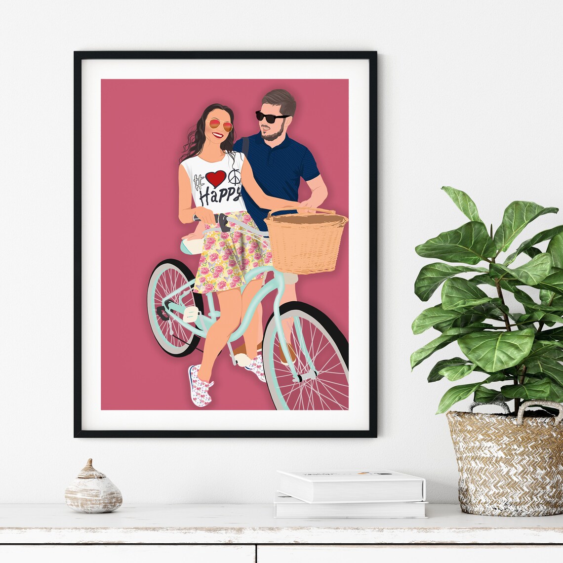 Couple Portrait Custom Drawing, Minimalist Wedding Gift - Image 2