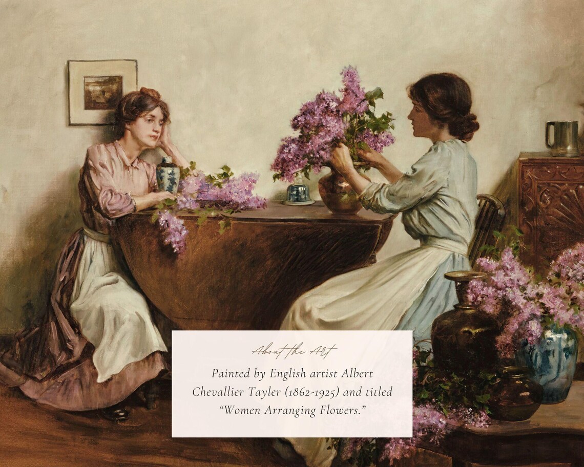 Women Arranging Flowers, Vintage Floral Art Print - Image 2