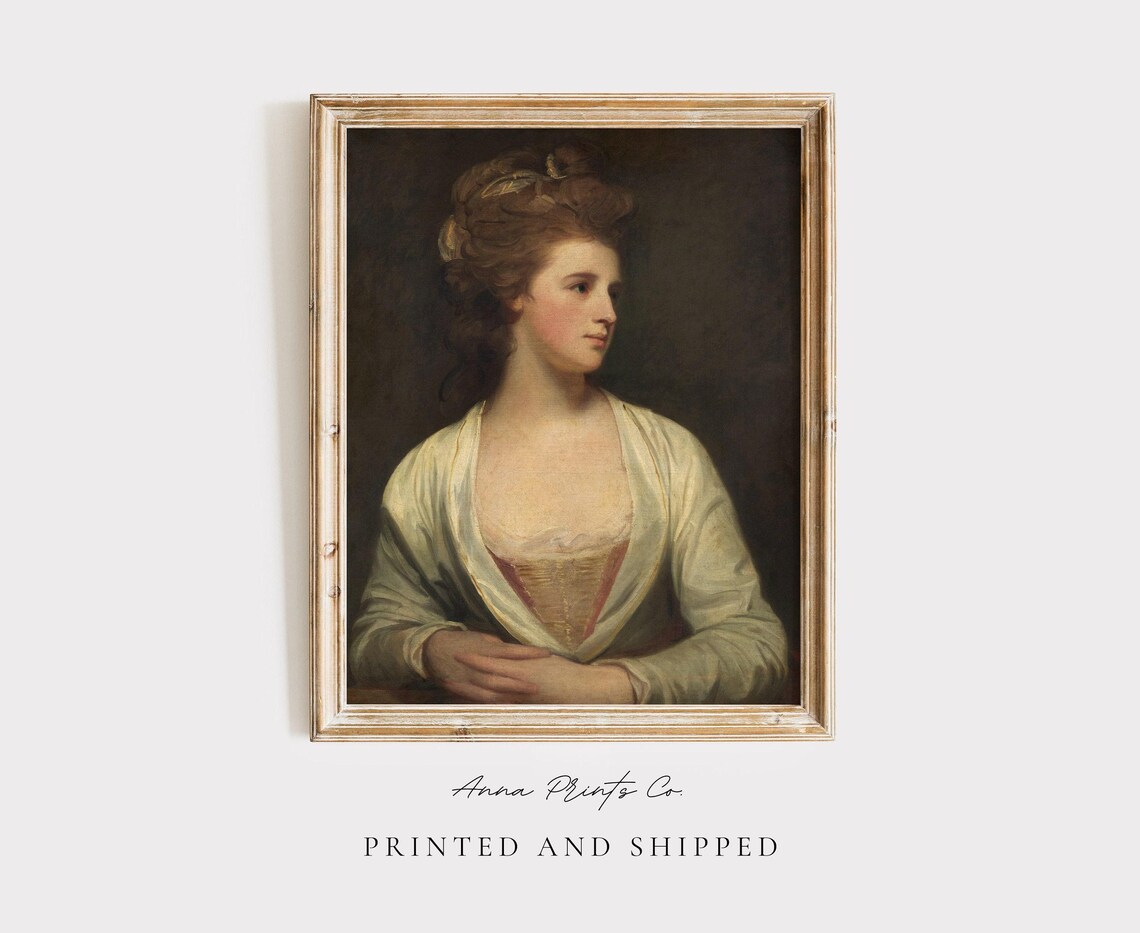 Baroque Woman Portrait, Vintage 18th-Century Art Print