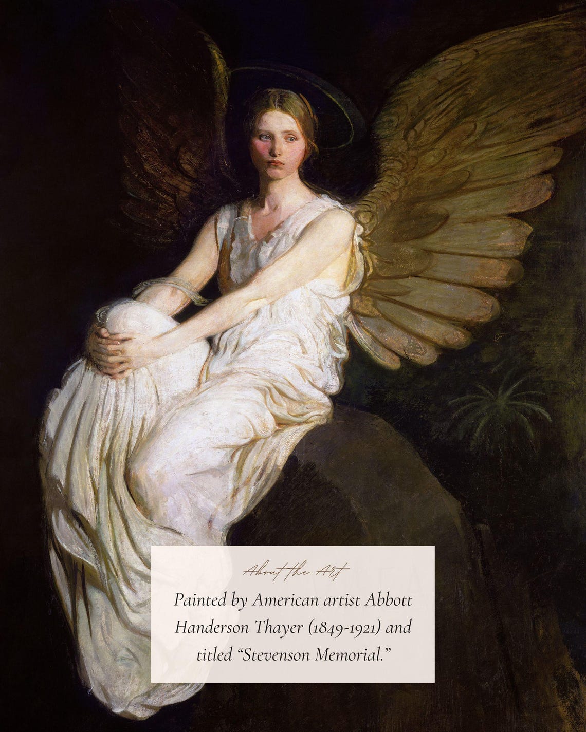Abbott Handerson Thayer Angel Winged Figure Dark Academic Art Print - Image 2