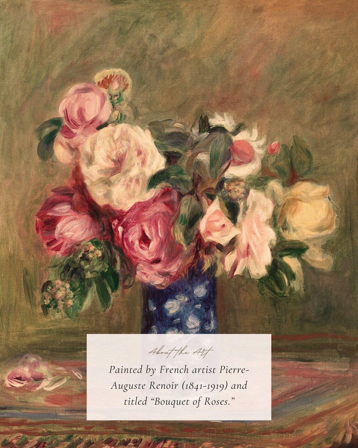 Pierre-Auguste Renoir Bouquet of Roses, Vintage Print - Image 2