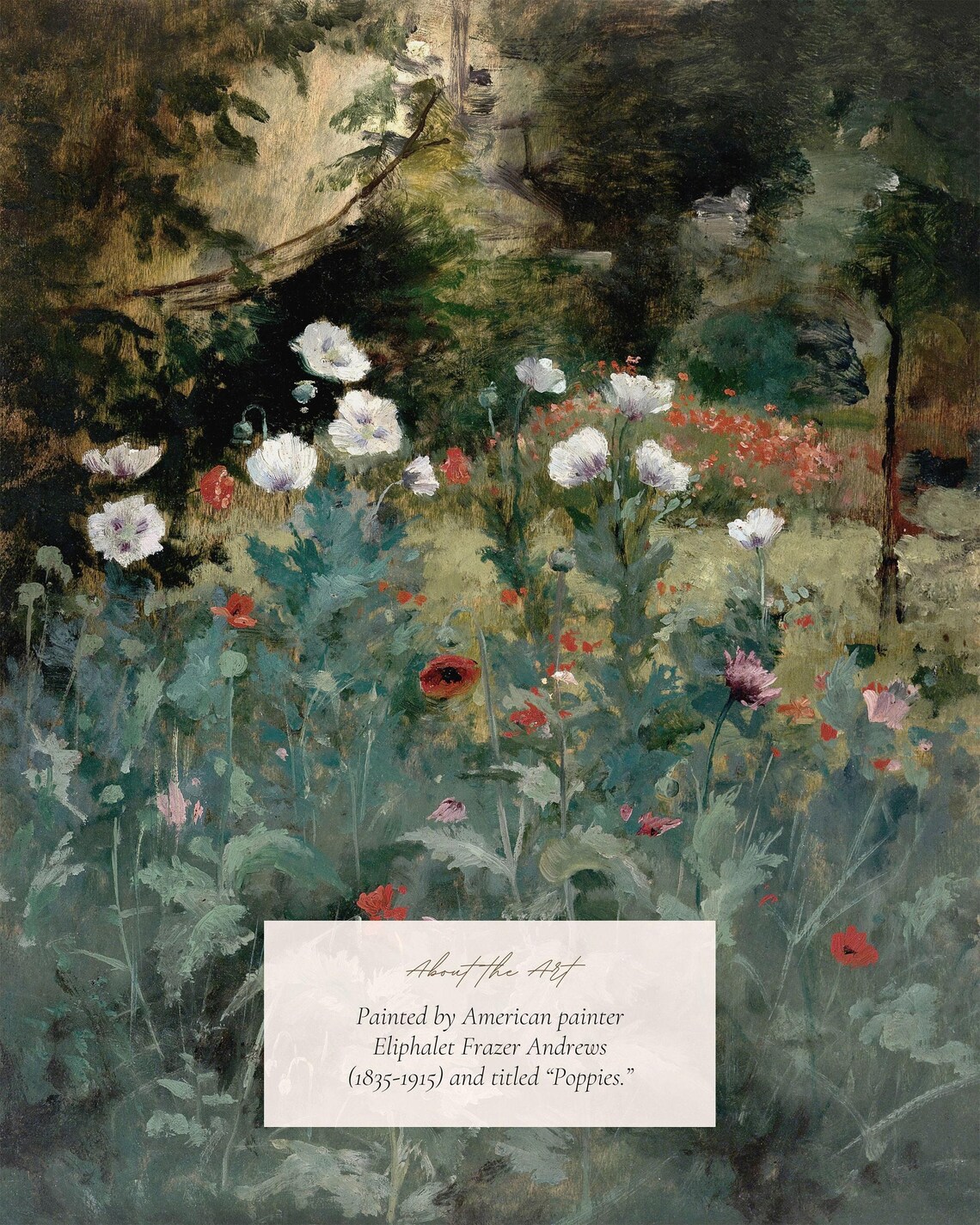 Poppy Field Vintage Painting Art Print, Cottagecore - Image 2