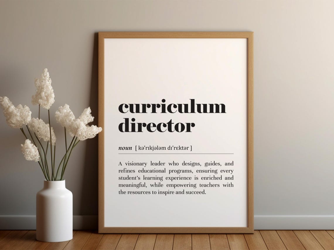 Curriculum Director Dictionary Definition Teacher Gift Poster
