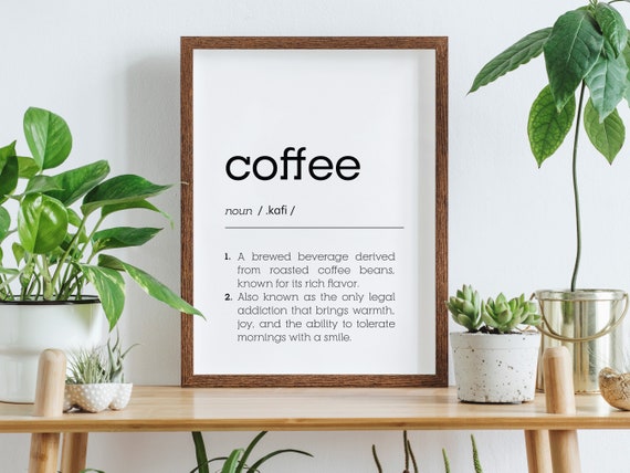 Coffee Definition Posterdigital Printinstant Downloadcoffee Lover Giftminimalist Wall Decorprintable Postertypography Wall Decor