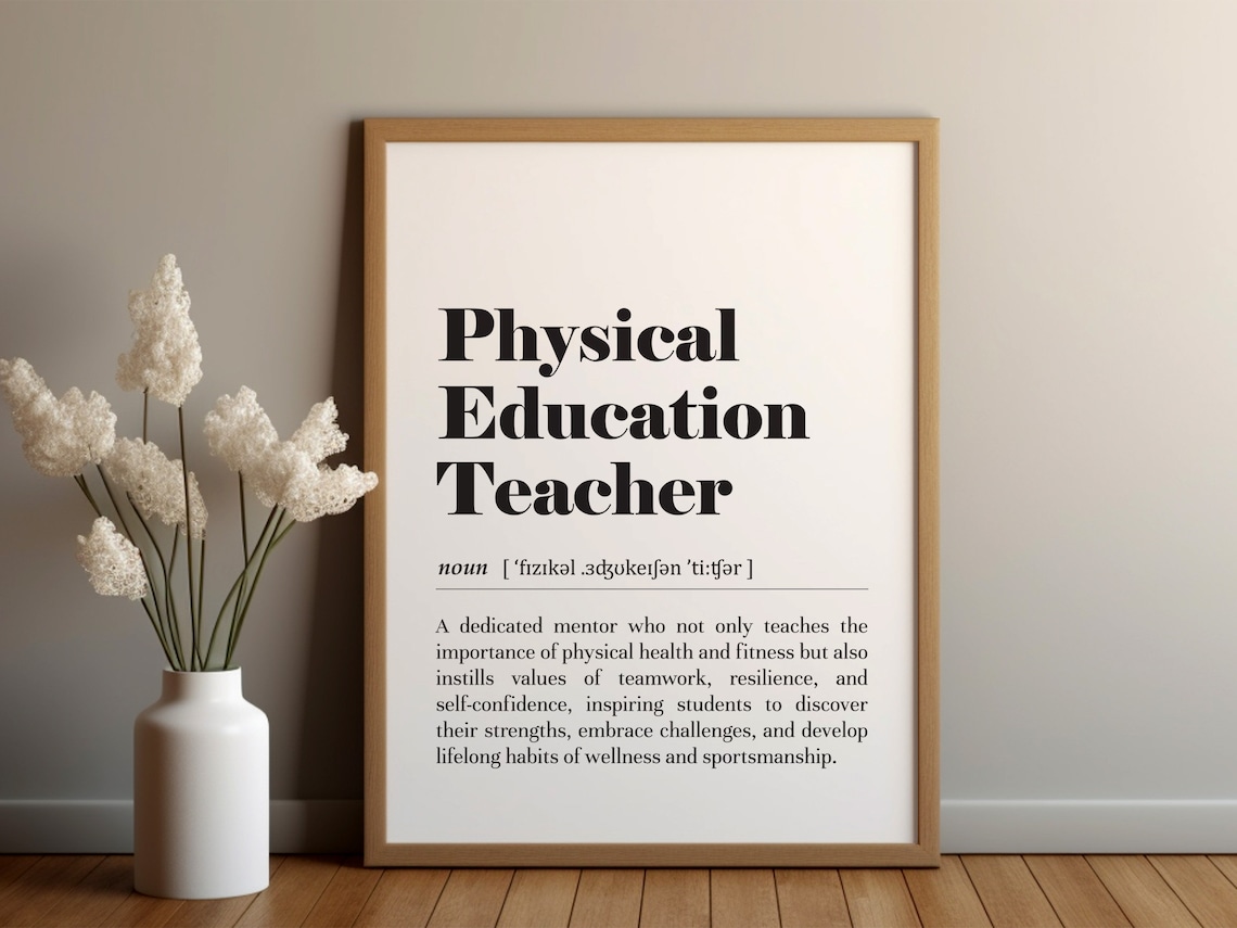 Physical Education Teacher Definition Typography Poster