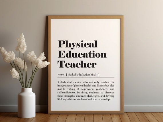 Physical Education Teacher Definition Typography Poster
