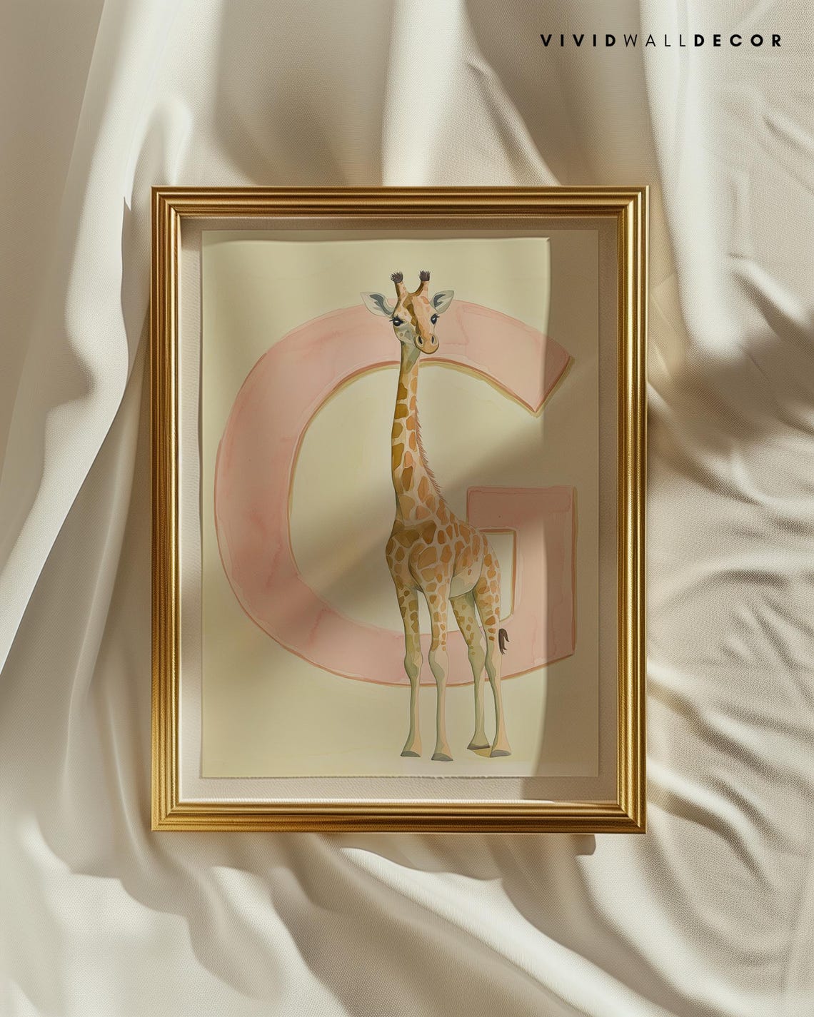 Giraffe Letter G Pastel Nursery Art Poster for Baby Room Wall Decor - Image 3
