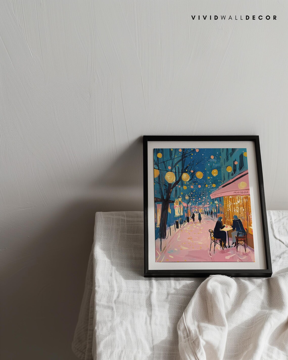 Twilight Cafe Glow, Colorful Maximalist Art Print - Image 3