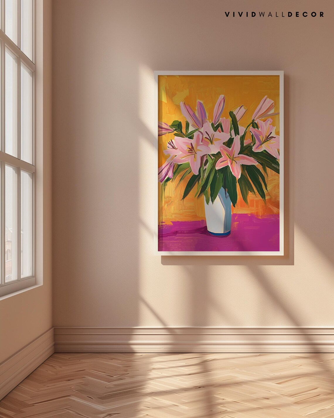 Golden Lilies, Colorful Maximalist Art Print - Image 4