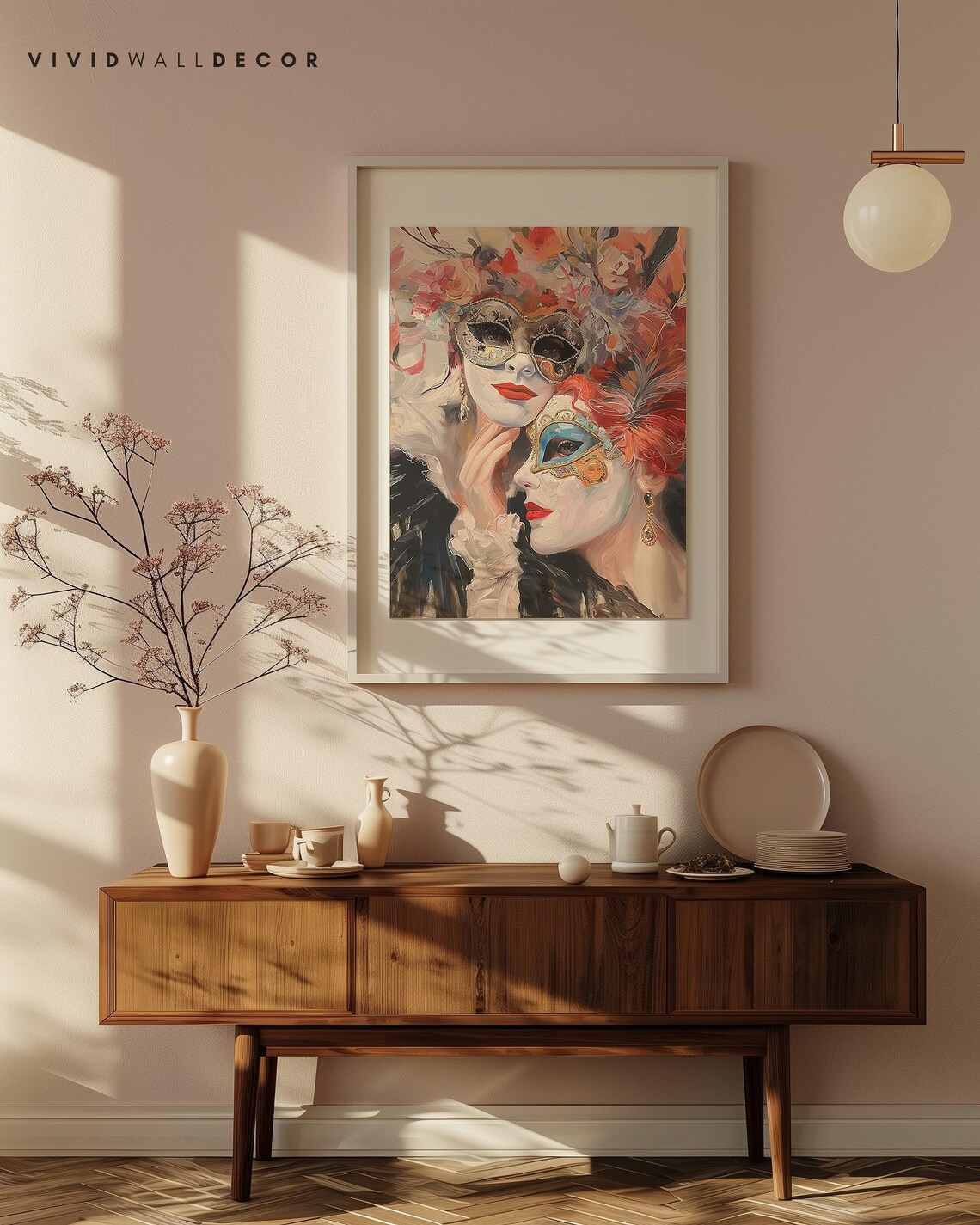 Venetian Carnival Masks Baroque Oil Painting Masquerade Poster - Image 4