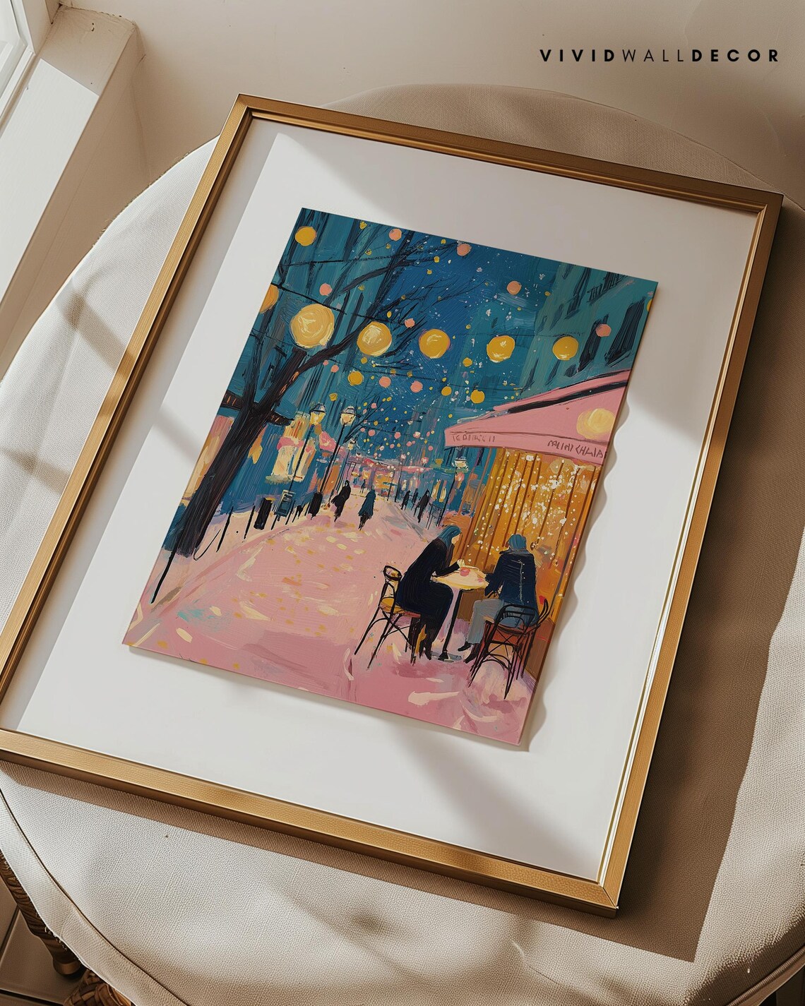 Twilight Cafe Glow, Colorful Maximalist Art Print - Image 2