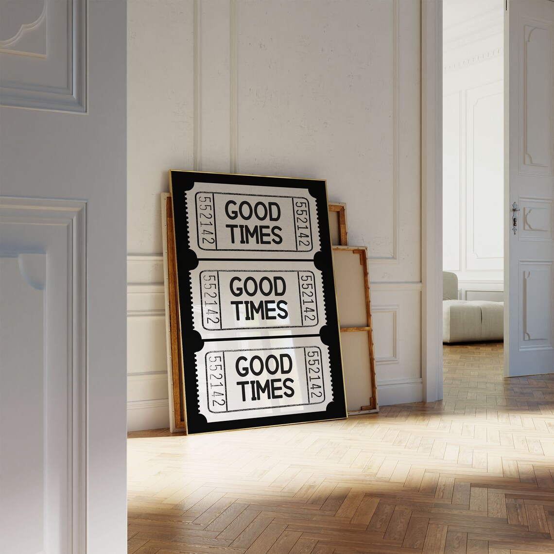Good Times Black And White Ticket, Retro Art Print - Image 3