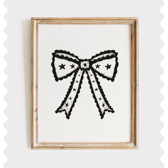 Cowgirl Bow Print Western Coquette Dorm Decor