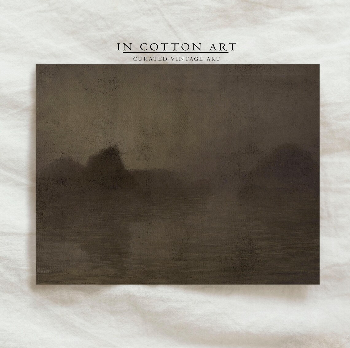 Vintage Dark Abstract Seascape Landscape Art Print