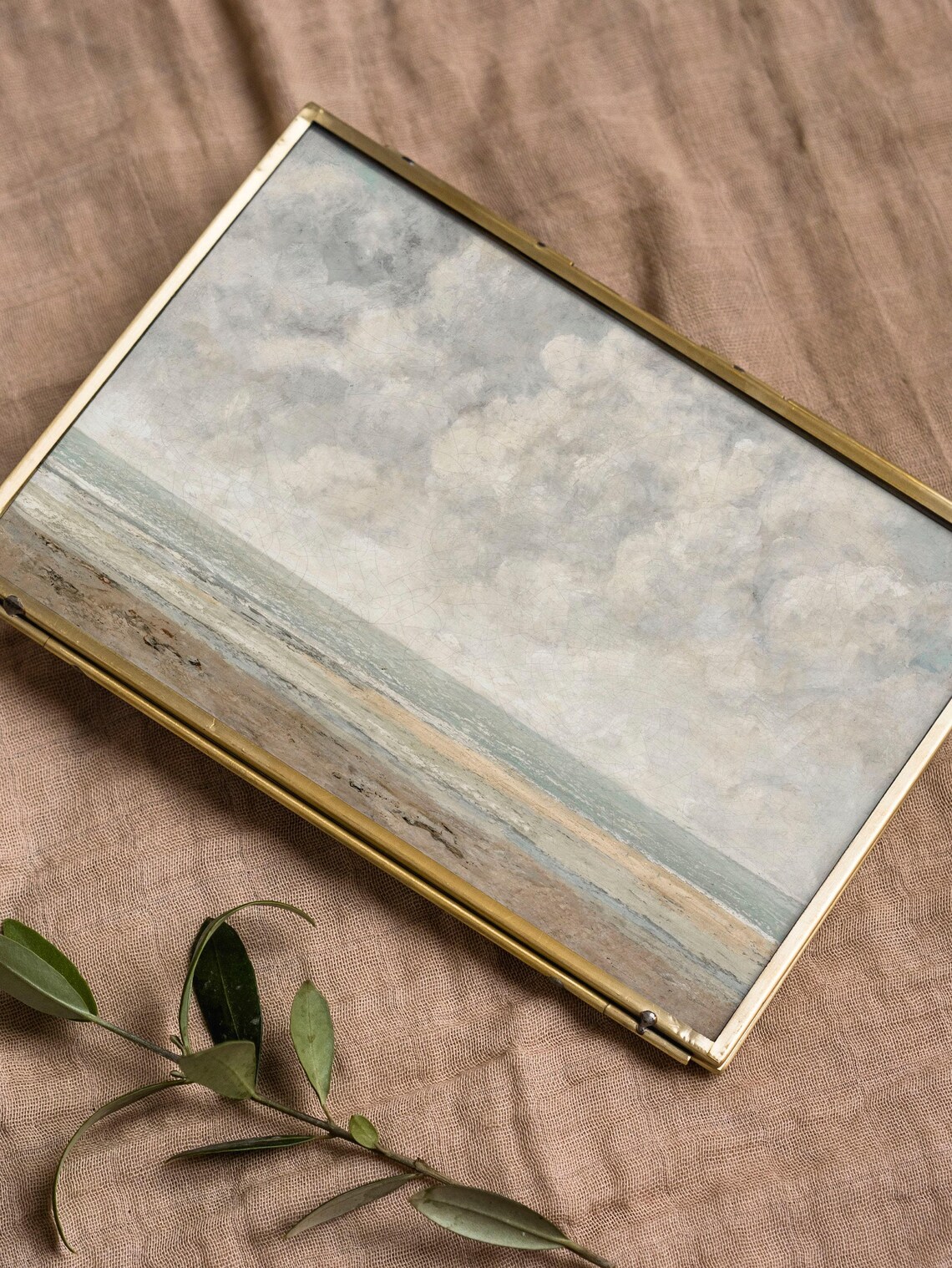 Vintage Seascape Coastal Oil Painting Art Print - Image 3