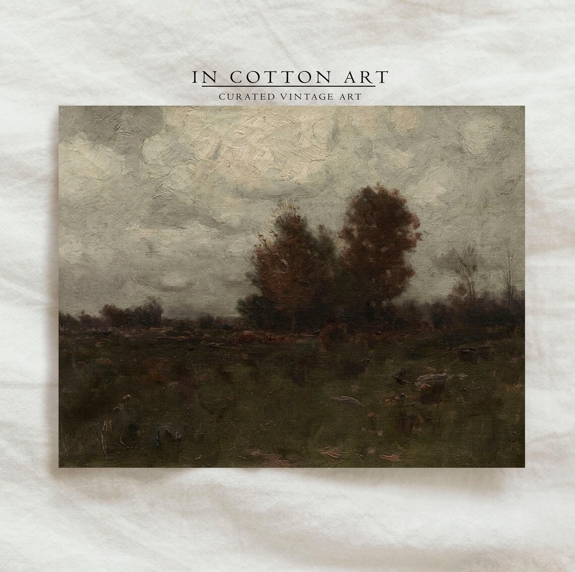 Vintage Moody Autumn Landscape, Rustic Fall Art Print