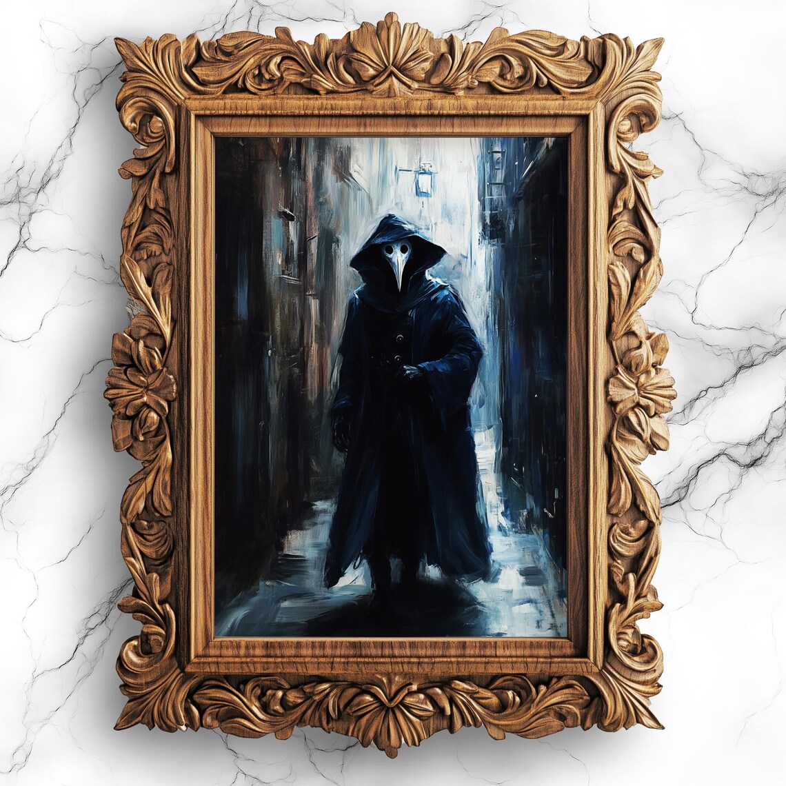 Gothic Plague Doctor Art Print, Halloween Decor