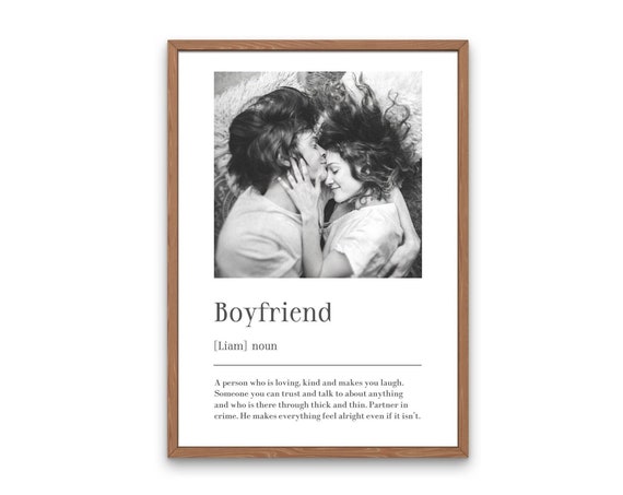 Personalised Boyfriend Print Boyfriend Definition Personalised Gift For Boyfriend Custom Gift Partner Birthday Gift Photo Gift