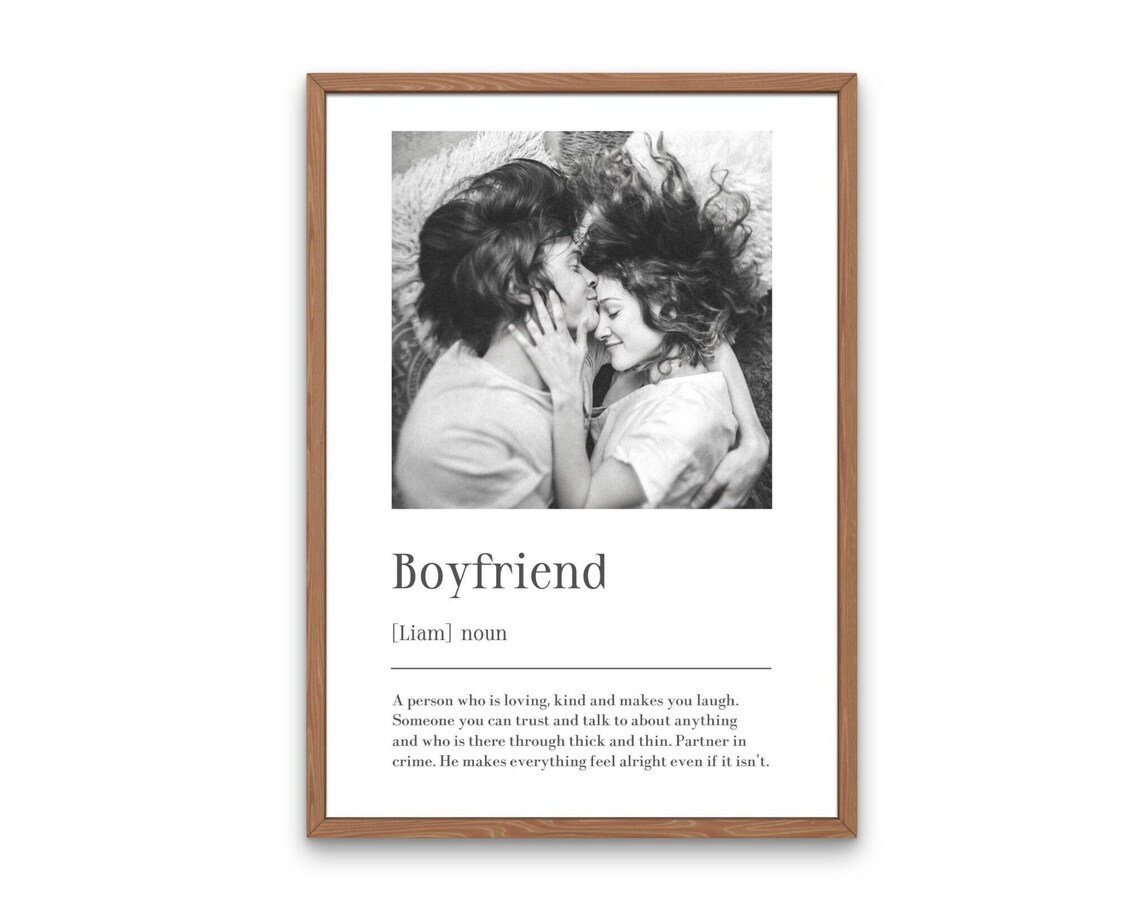 Boyfriend Definition Liam Personalised Couple Photo Gift Print