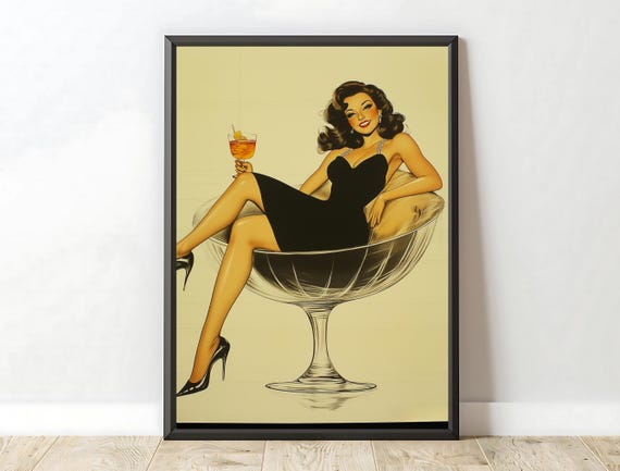 Retro Wall Art Prints Vintage Pin Up Art Home Decor Art Deco Classic Posters Great Gift For Him Her