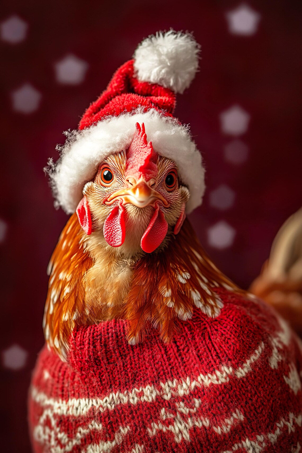 Cute Christmas Chicken Retro Holiday Poster - Image 2