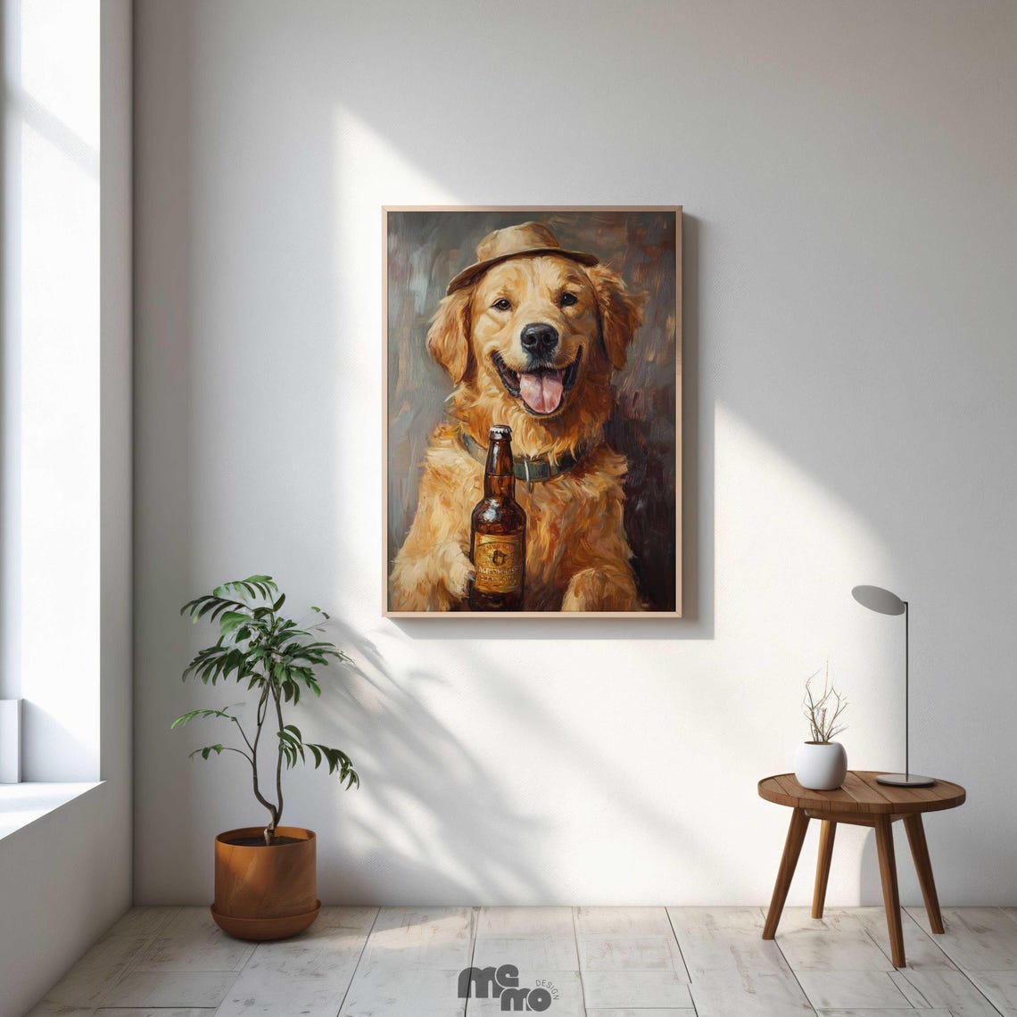 Golden Retriever Humorous Beer-Holding Dog Poster - Image 5