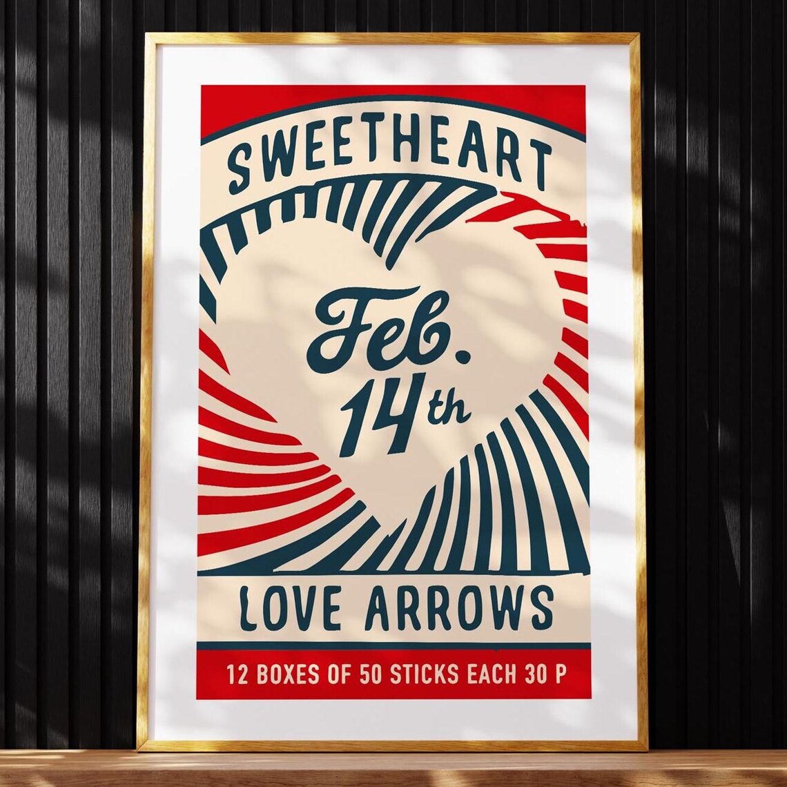 Sweetheart Print Retro Valentine's Day Poster